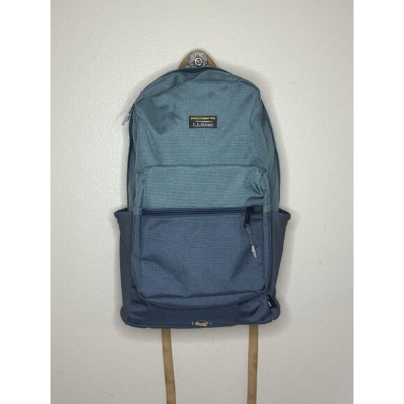 LL Bean Large Backpack Mountain Classic Laptop NWOT Cordura Nylon Blue Green 22L - Picture 1 of 15